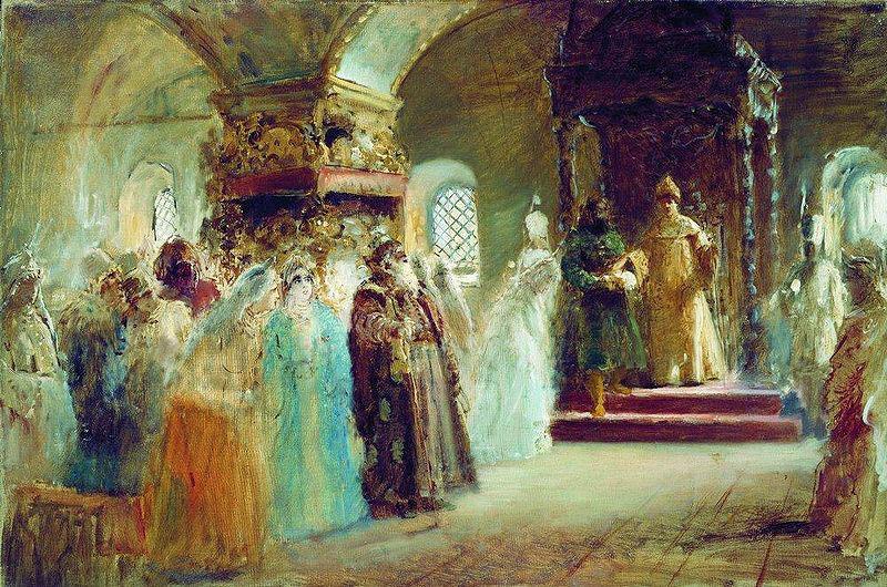 Konstantin Makovsky The Bride-show of tsar Alexey Michailovich Sweden oil painting art